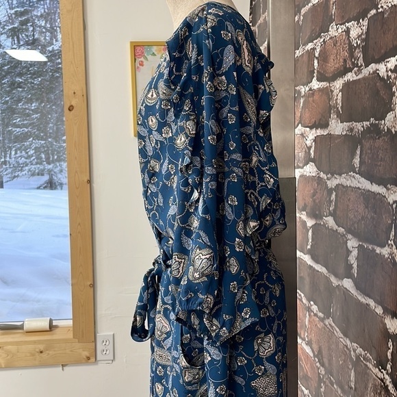 Boutique Romper Ruffled Sleeves Paisley Blue Size 1X - Picture 7 of 16